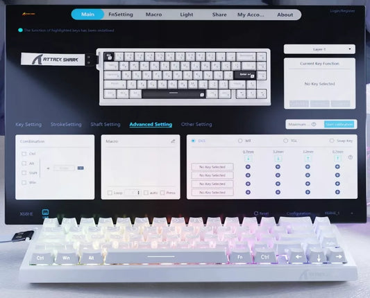 Attack Shark 70% magnetinė žaidimų klaviatūra – RGB Magnetic Switch + juosta