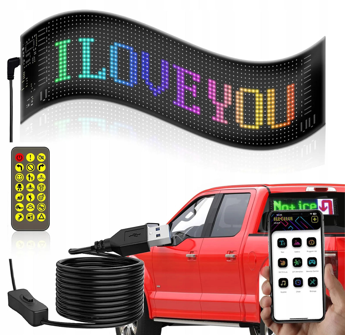 Automobilio LED juostelė Devil Eyes, skirta sunkvežimiams ir TIR