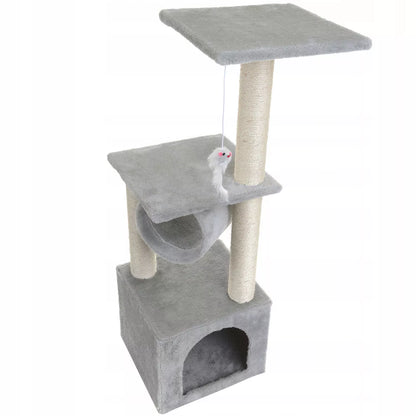 Kačių draskyklė namelis guolis draskymo stulpas žaislas bokštas sizalis 92cm