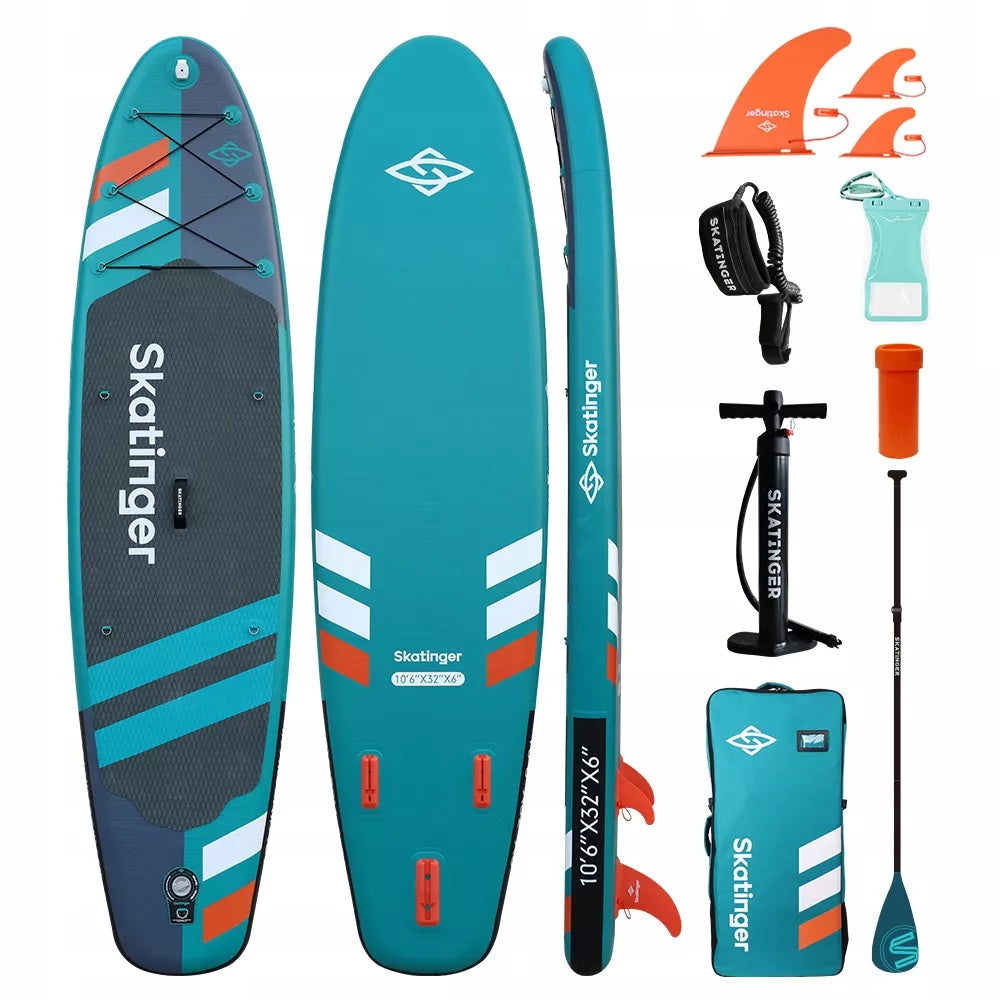 SUP lenta SKATINGER Jade 320x81x15 cm visapusiška iki 150 kg su pompa ir irklu