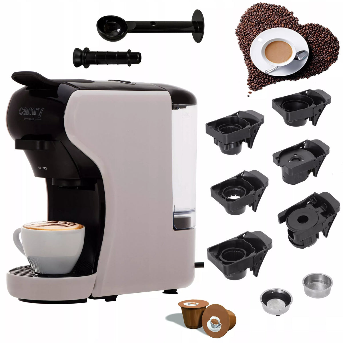 Slėginis kavos aparatas kapsulėms Nespresso Dolce Gusto Tchibo
