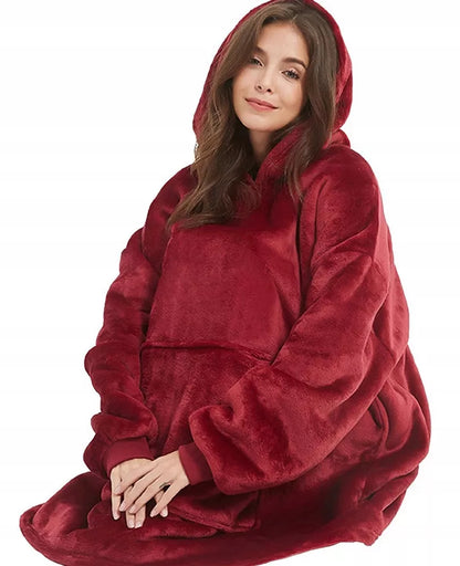 Stora, šilta, oversize „kocbluza“ – antklodė su rankovėmis 2in1, chalatas, pliušinė