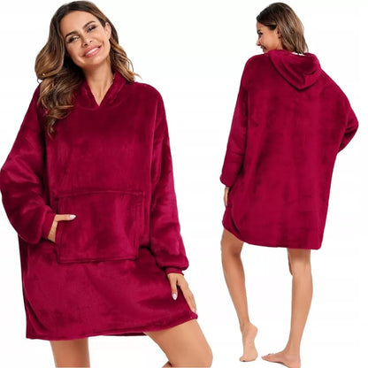 Stora, šilta, oversize „kocbluza“ – antklodė su rankovėmis 2in1, chalatas, pliušinė