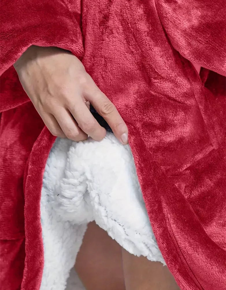 Stora, šilta, oversize „kocbluza“ – antklodė su rankovėmis 2in1, chalatas, pliušinė