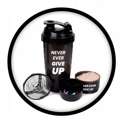 IRONFLEX 500ml Sandarus šeikeris sporto salei su talpa baltymui