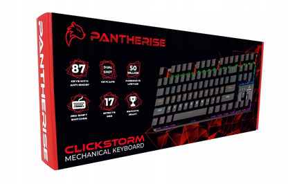 Mechaninė žaidimų klaviatūra su RGB apšvietimu PANTHERISE 87 CLICKSTORM