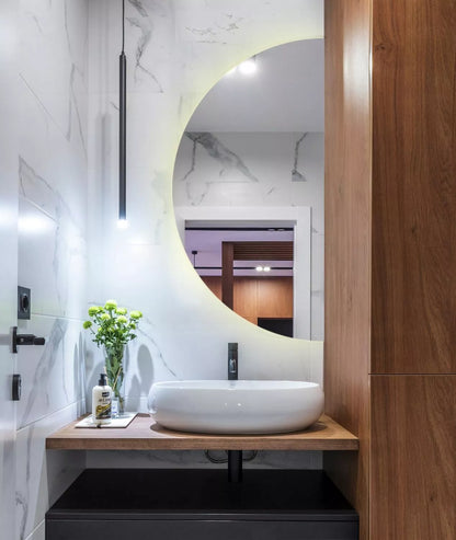 Ledinis pusapvalis veidrodis Loft sieninis, be rėmo 90