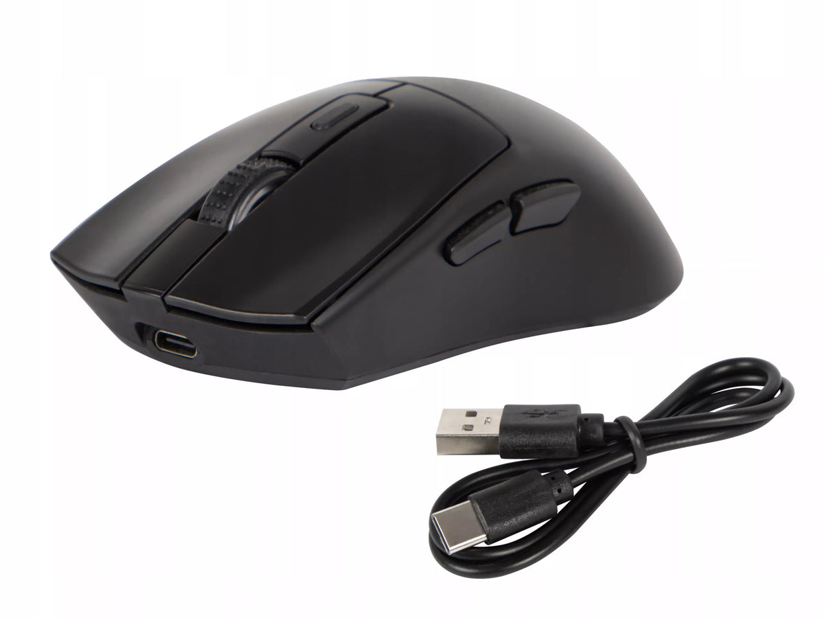 Juoda optinė žaidimų pelė su įkrovimo stotele, PC, USB, Bluetooth 2.4GHz