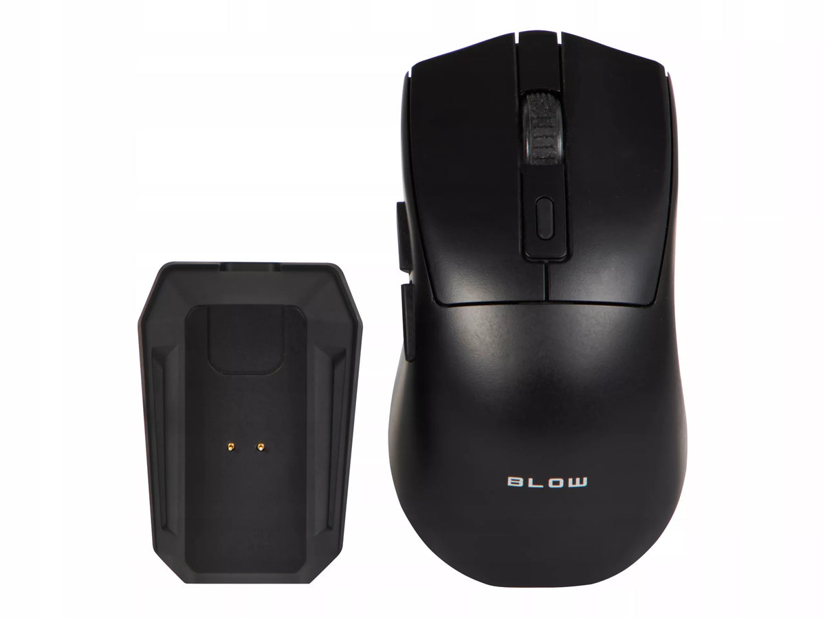 Juoda optinė žaidimų pelė su įkrovimo stotele, PC, USB, Bluetooth 2.4GHz