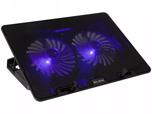 AUŠINIMO STOVAS NEŠIOJAMAM KOMPIUTERIUI 12-17" REGLIUOJAMAS 2 VENTILIATORIAI USB LED