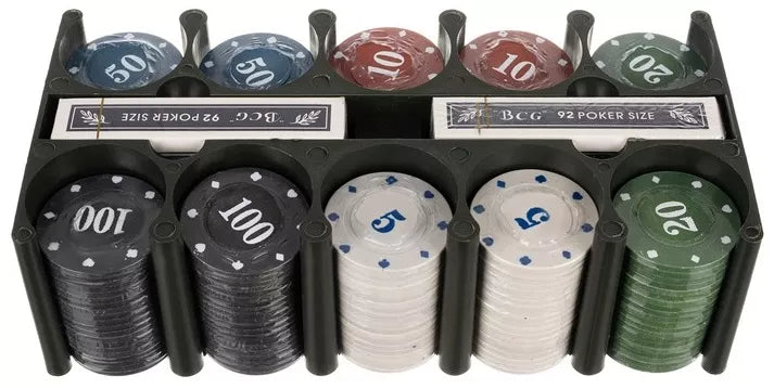 Texas pokerio žetonai – 2 kortų kaladės, Premium VIP komplektas, stiprus ir didelis