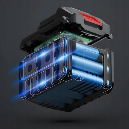 Akumuliatorinė aukšto slėgio plovykla „Technoid PRO“ trinkelėms ir sodui, 2 akumuliatoriai, „Dewalt“ apsauginiai akiniai