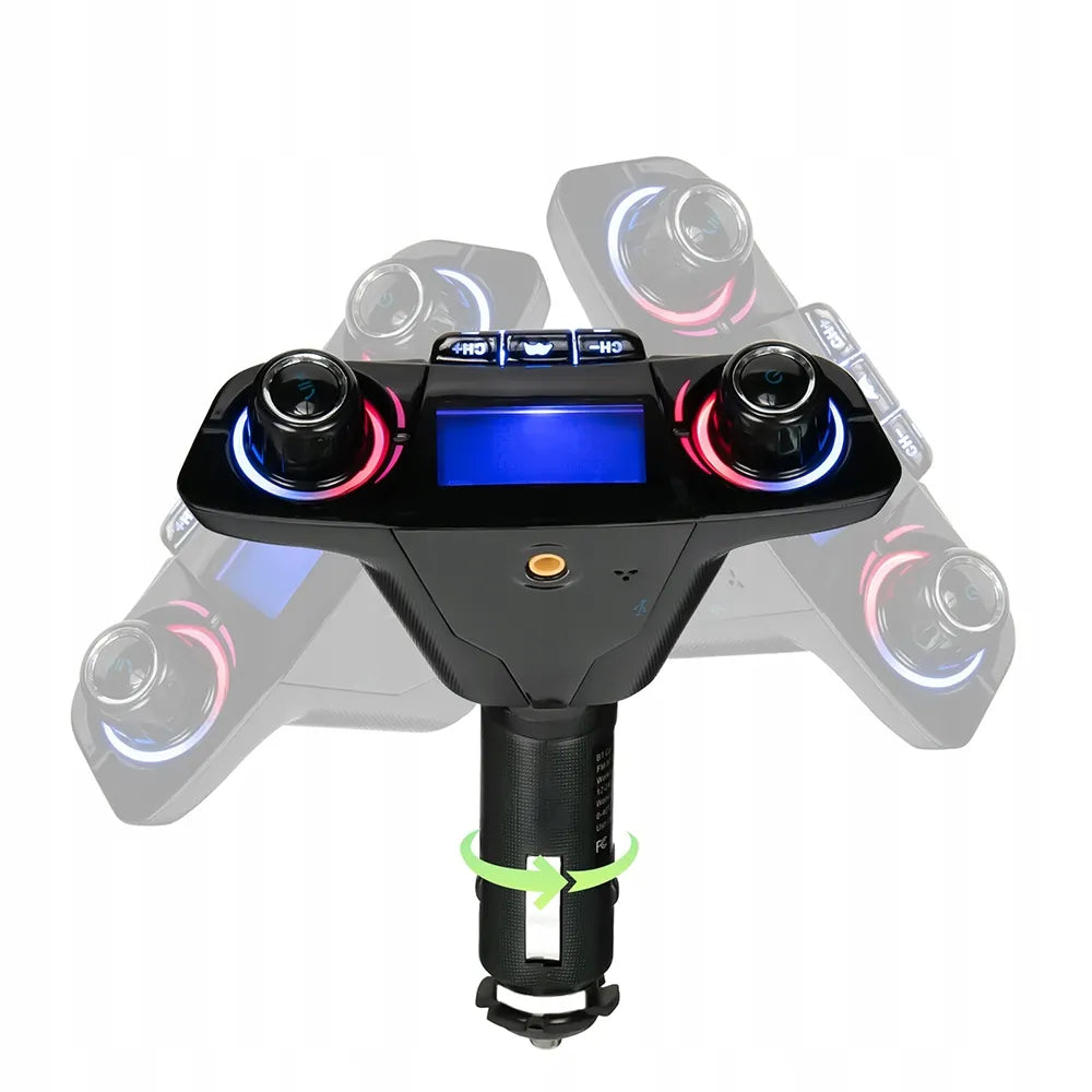 Automobilinis Bluetooth FM siųstuvas adapteris su 2USB įkrovikliu