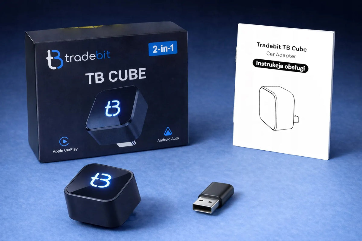 Automobilinis USB-C adapteris "Apple CarPlay" ir "Android Auto" TB CUBE, juodas