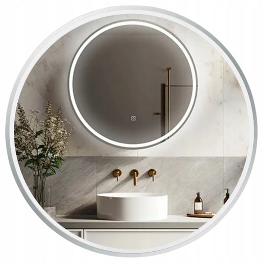 BALNEO LED apšviečiamas 60 cm vonios sieninis ovalus veidrodis SUN