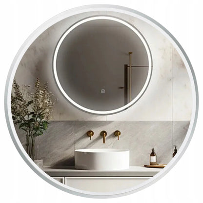 BALNEO LED apšviestas veidrodis 70 cm vonios sieninis apvalus SUN