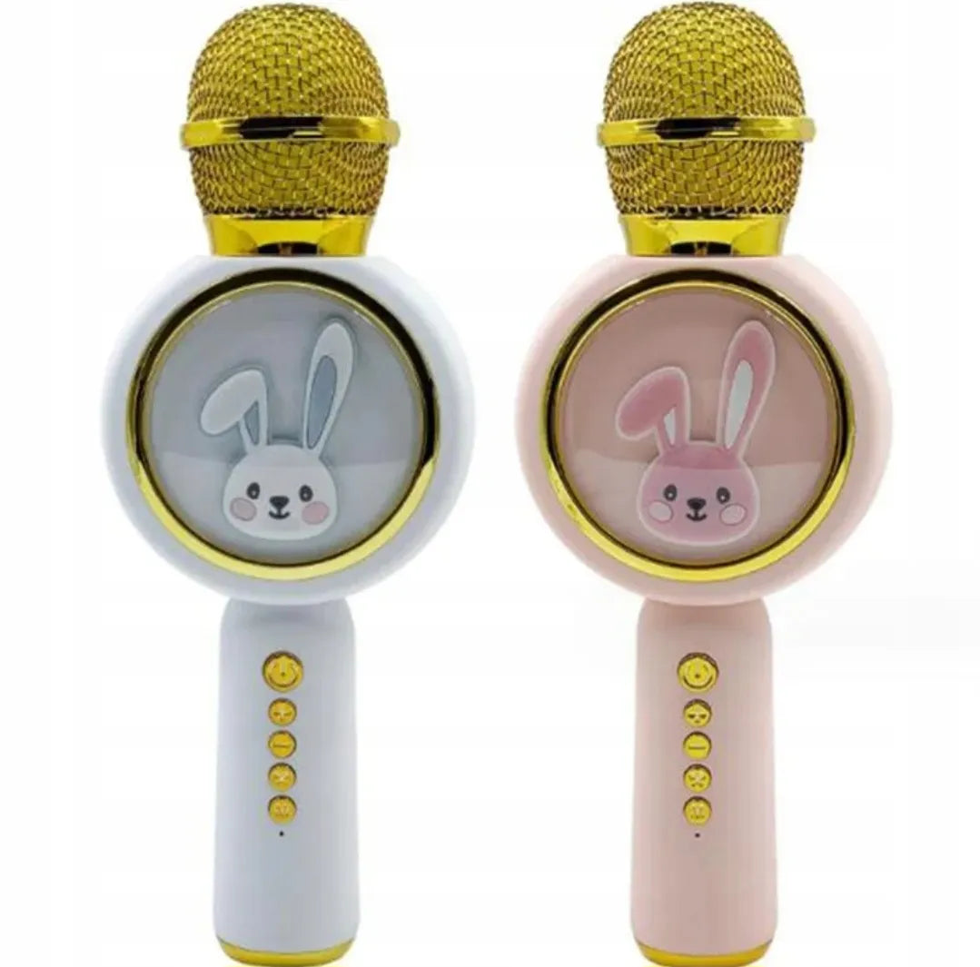 Belaidis karaoke mikrofonas vaikams „Sweet Bunny“ su „Bluetooth“ garsiakalbiu