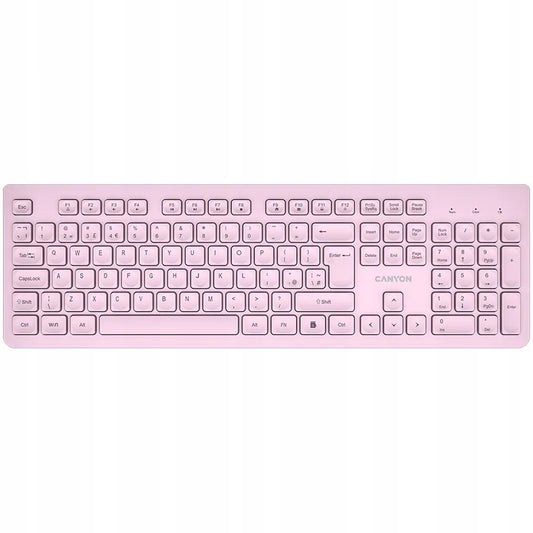 CANYON HKB-W01 belaidė mechaninė klaviatūra, US international QWERTY, rožinė