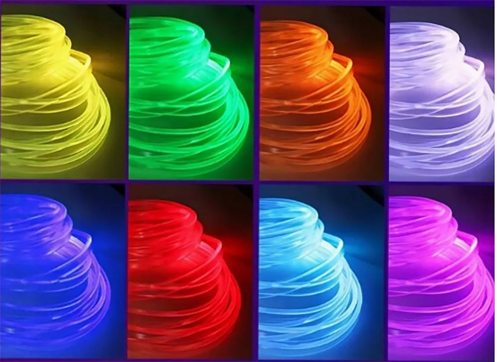 EL Wire LED RGB USB šviesolaidinis automobilio salono apšvietimas, 4 m