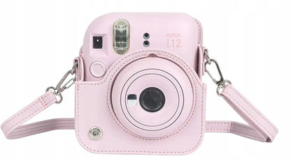 Fujifilm Instax Mini 12 dėklas mėlynas su dirželiu ekologiška oda