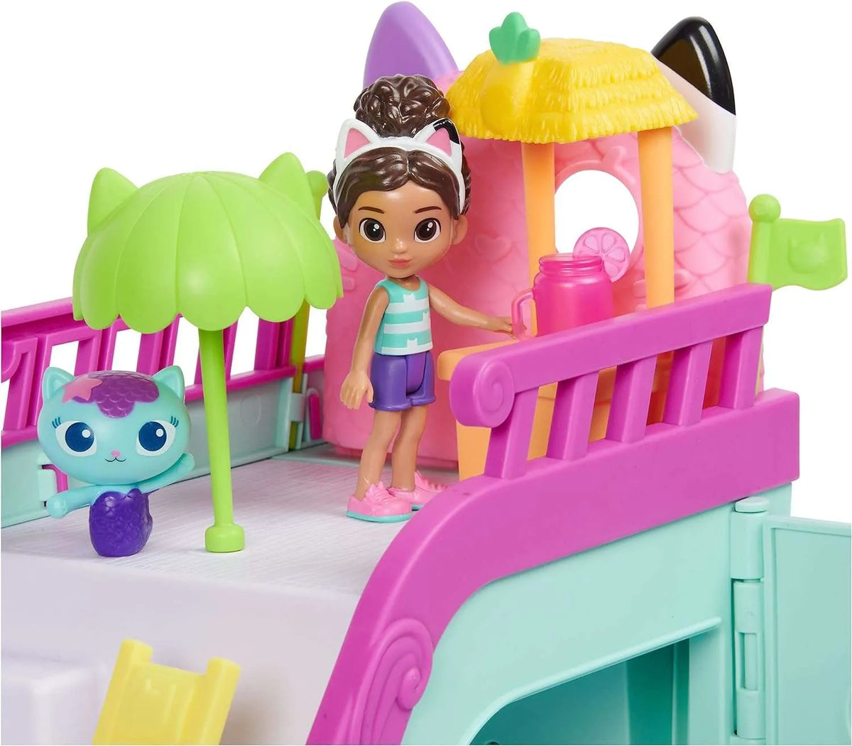 „Gabby’s Dollhouse“ interaktyvus laivas su baseinu, undinėlės katytė ir 2 figūrėlės