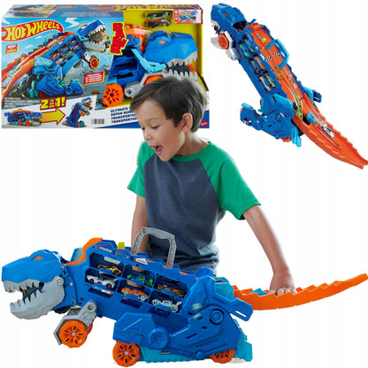 „Hot Wheels“ T-rekso mega transporteris su lenktynių trasa ir 2 automobiliukais