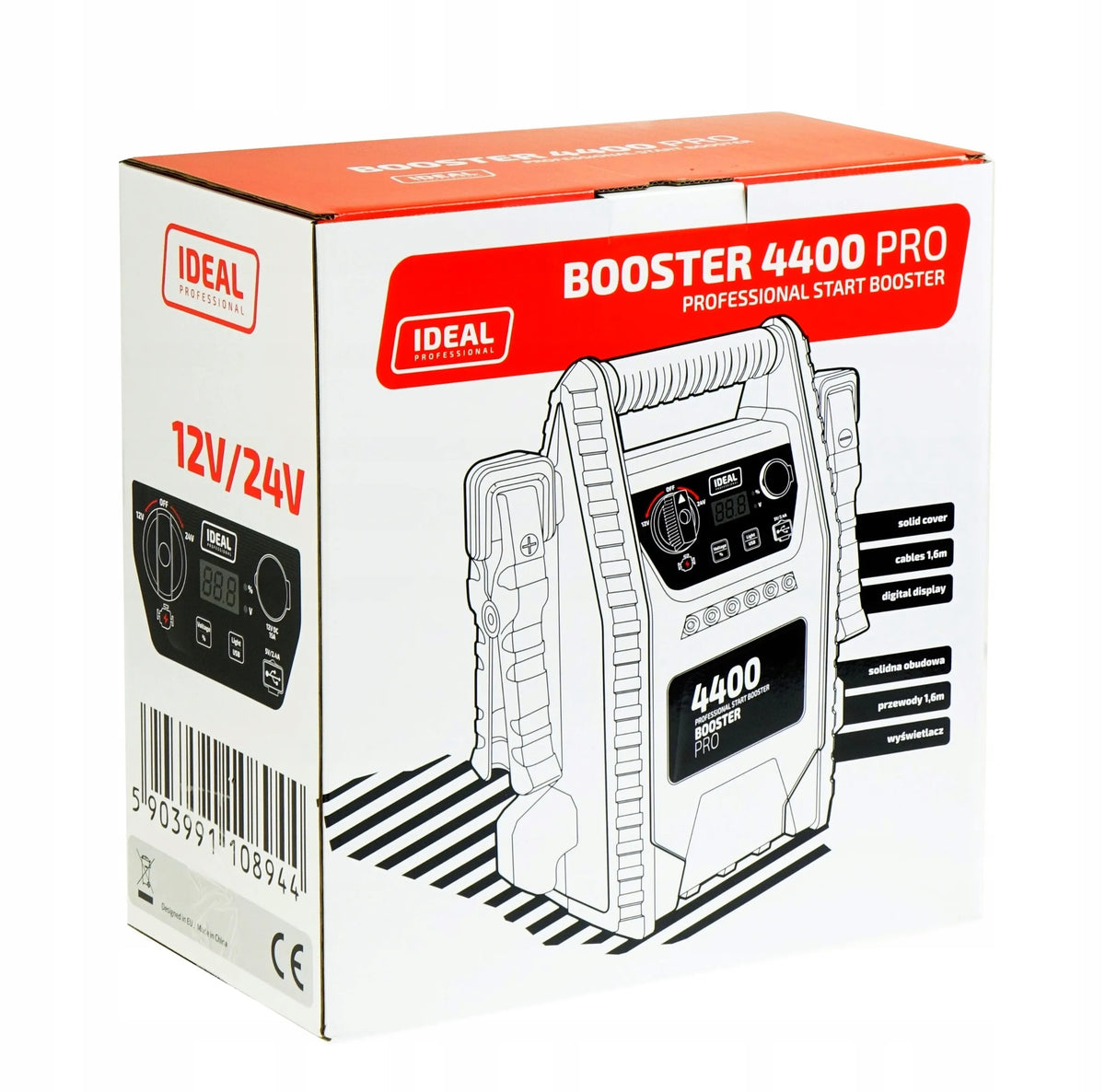 IDEAL BOOSTER 4400 automobilio paleidimo įrenginys, 12/24 V, 230 V