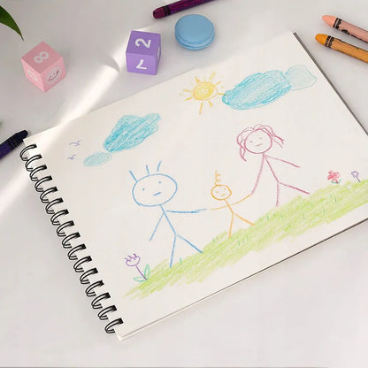 KD Art Studio A4 eskizų bloknotas vaikams, piešimui ir žymekliams, spiralinis