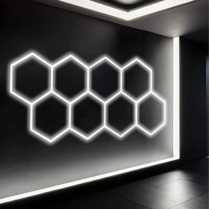 LED šešiakampė panelė dirbtuvių ir garažo apšvietimui, 257 × 244 cm, 280 W, 6500 K