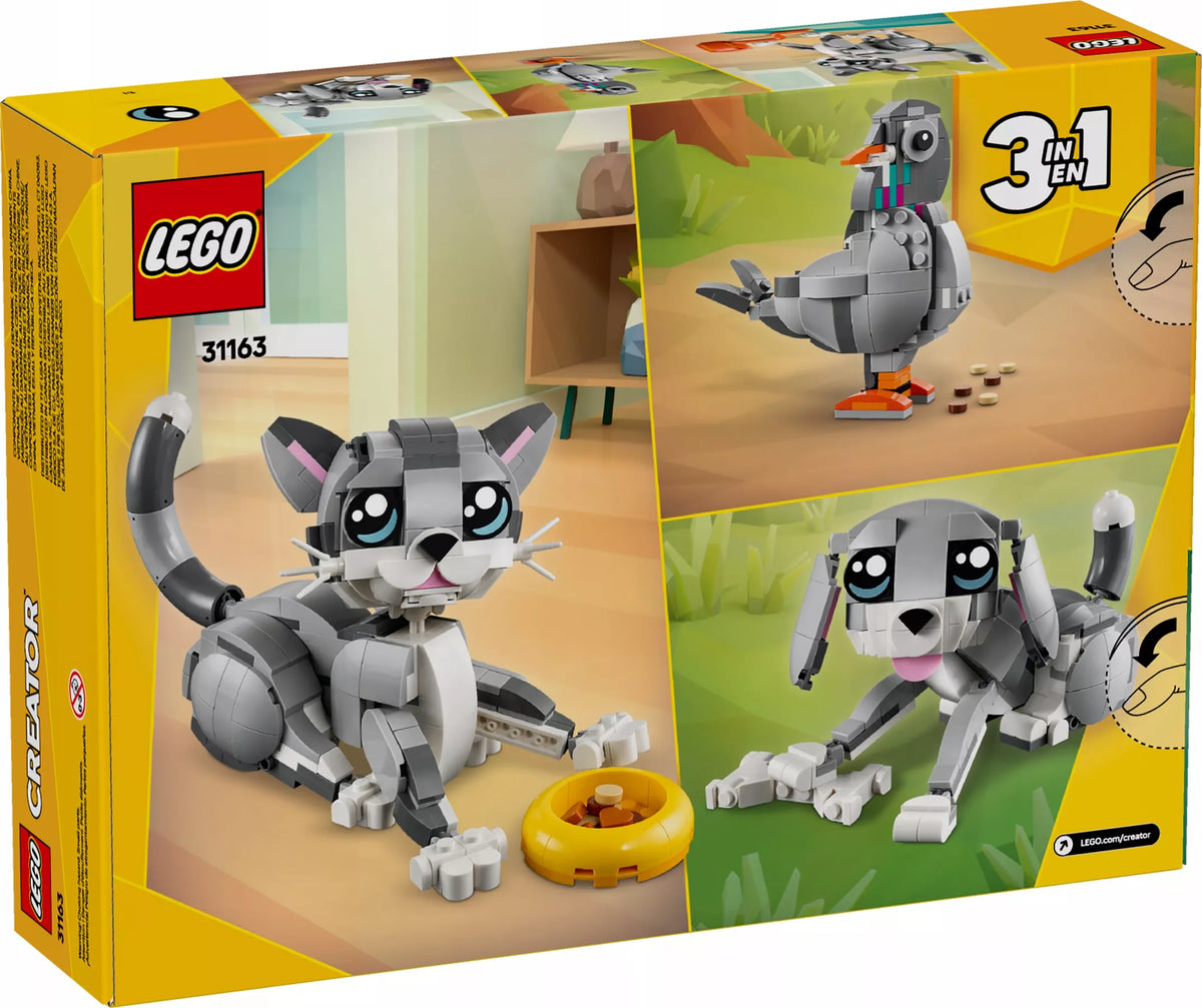 LEGO Creator 3in1 Išdykęs katinas, judrus šuo, mielas balandis 31163