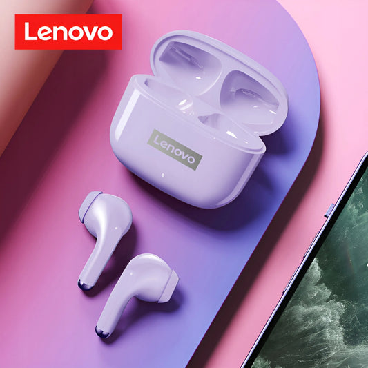 „Lenovo LP40 PRO“ violetinės belaidės ausinės, IPX5, „Bluetooth 5.1“