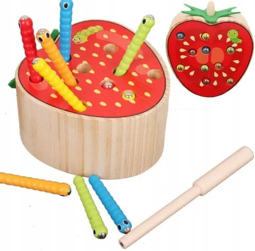 Magnetinis žvejybos žaidimas „Kirminukai braškėje“