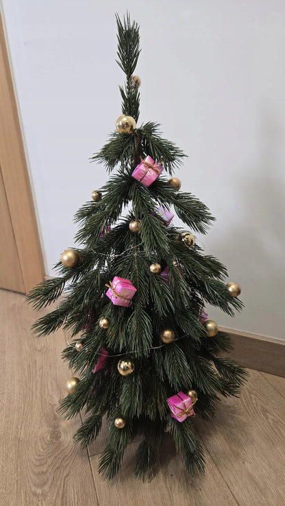 Maža dirbtinė eglutė LIMBA MINI, 60 cm, 100 % PE 3D, vazone su džiuto dekoru