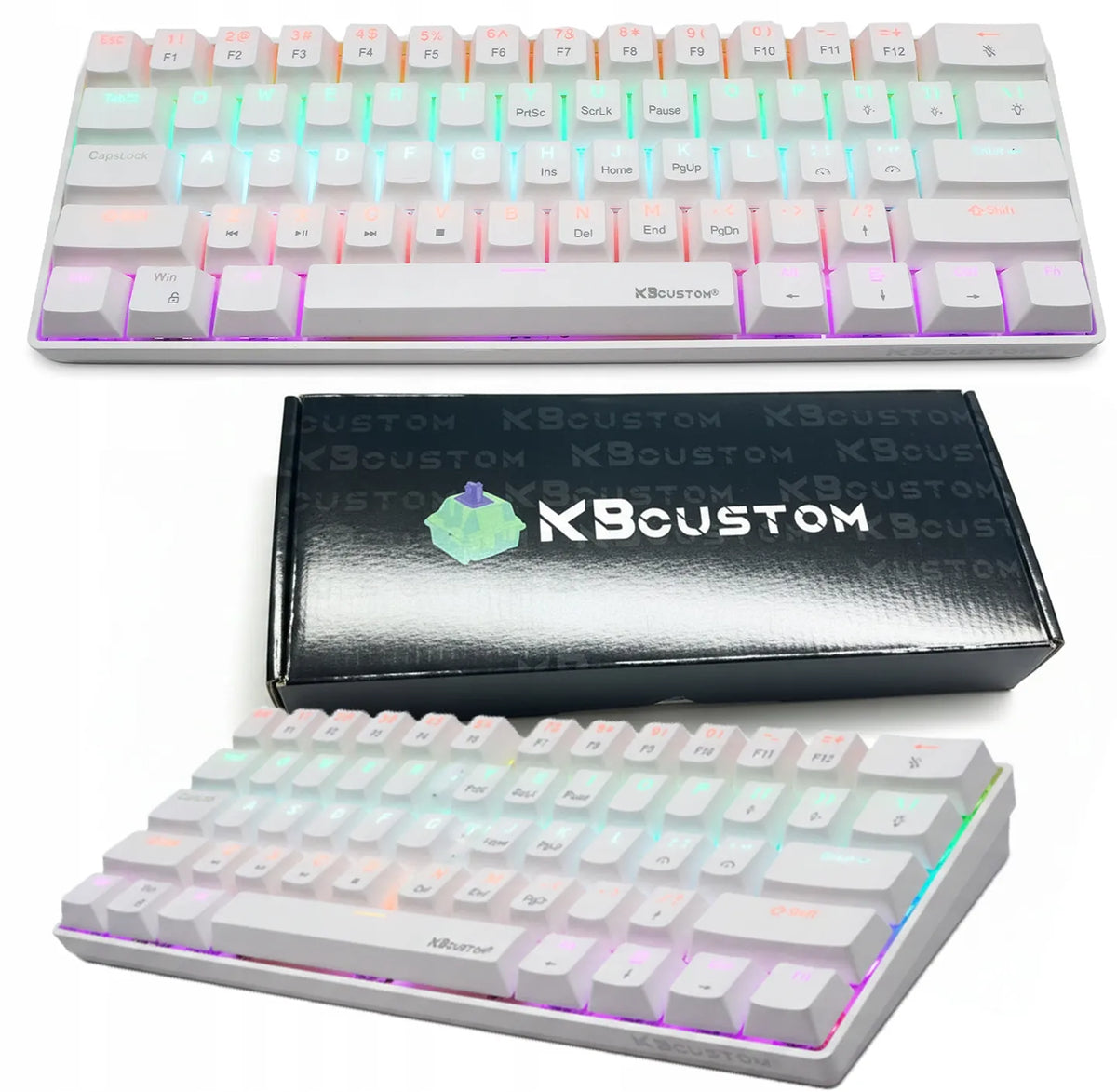 Mechaninė žaidimų klaviatūra KB61, RGB, 60 %, „Blue Switch“, laidinė
