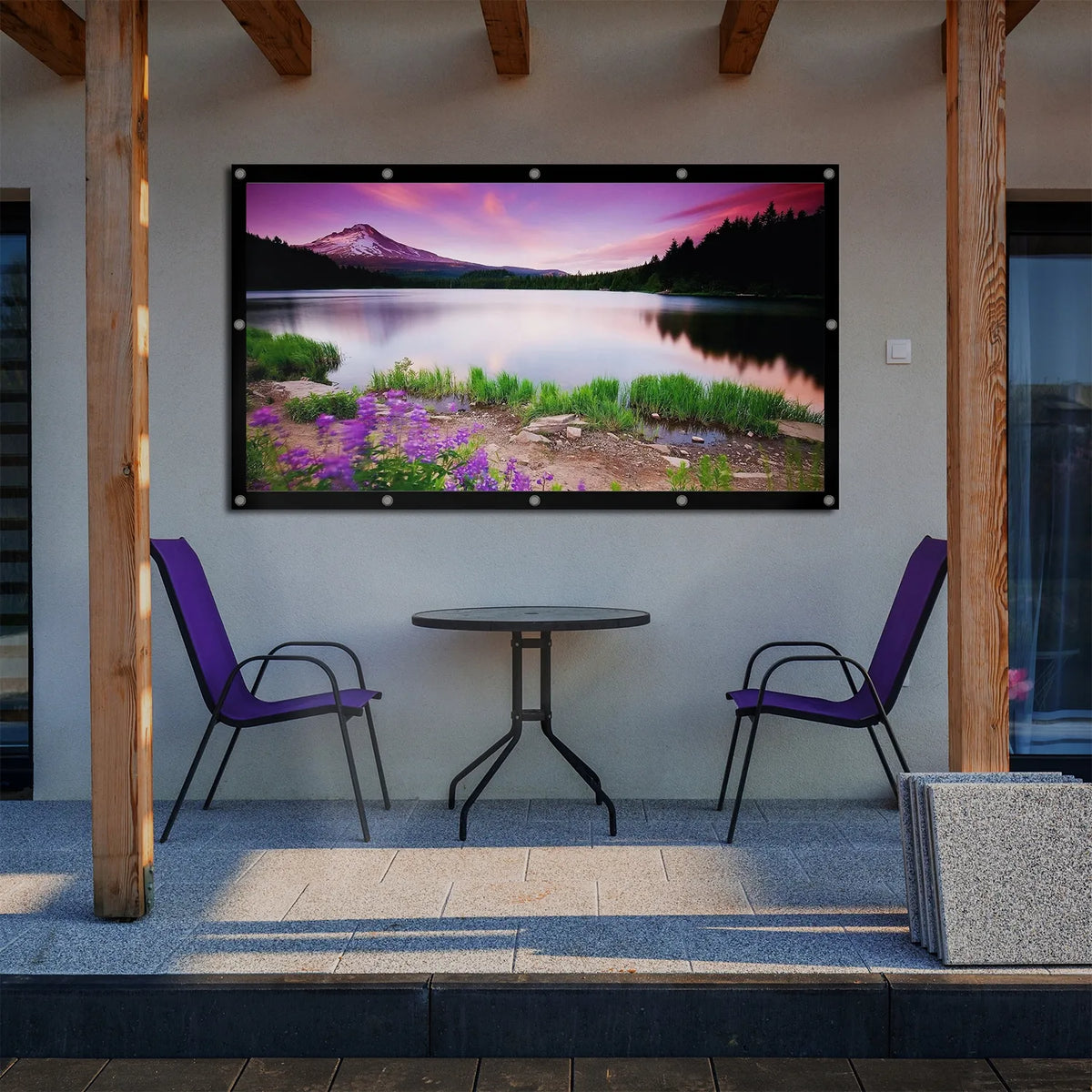 Nešiojamas projektoriaus ekranas 120'' 270x154cm 4K HD 16:9 Maclean MC-982