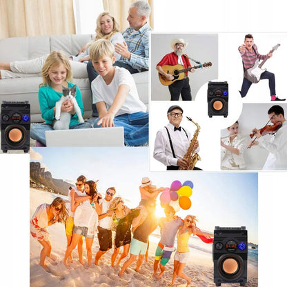 Nešiojamoji „Bluetooth“ kolonėlė Feegar ShowJet su karaoke mikrofonu, 3,5 mm AUX