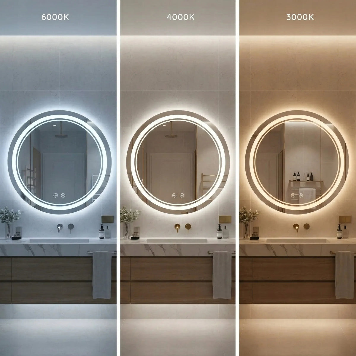 REA SOFT 50 apvalus sieninis LED veidrodis