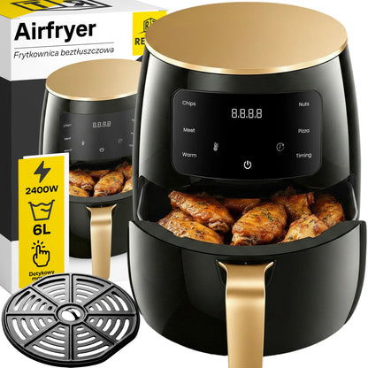 RETOO 2400W 6L gruzdintuvė be riebalų (oro gruzdintuvė)