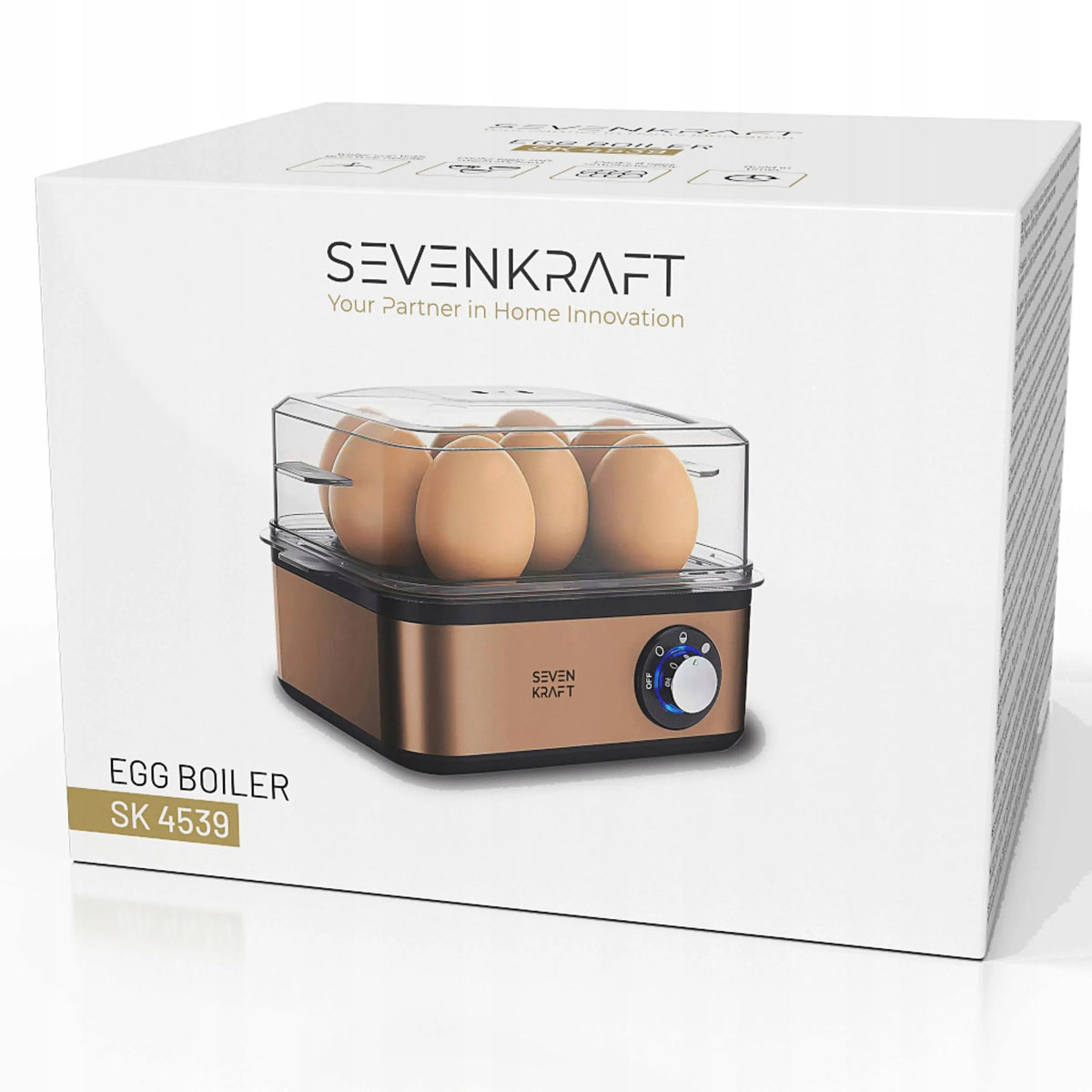 „Sevenkraft“ elektrinis kiaušinių virimo aparatas, 8 kiaušiniams, minkštai ir kietai virti