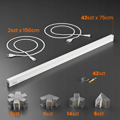Smartled HEXAGON LED lubinė lempa, 588 W, apšvietimas garažui ir dirbtuvėms, 556 × 243 cm