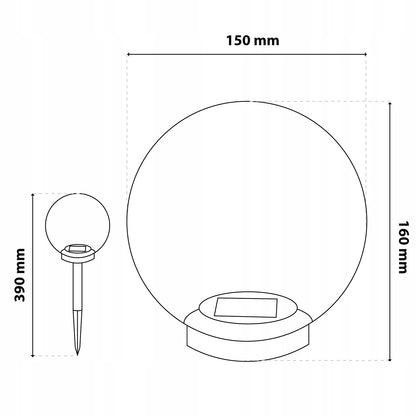Sodo saulės LED šviestuvas kūgio formos 15 cm dūminio stiklo efektas