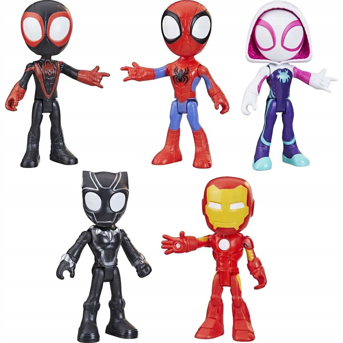 „Spidey“ ir jo nuostabūs draugai – 5 figūrėlių rinkinys: Ghost-Spider, Juodoji Pantera ir Miles