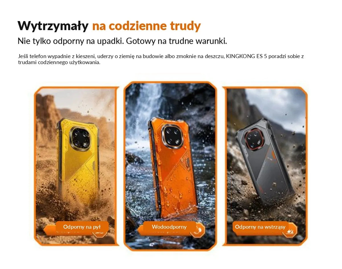 Tvirtas karinis išmanusis telefonas CUBOT KING KONG ES5 12/128GB NFC DUAL SIM LTE
