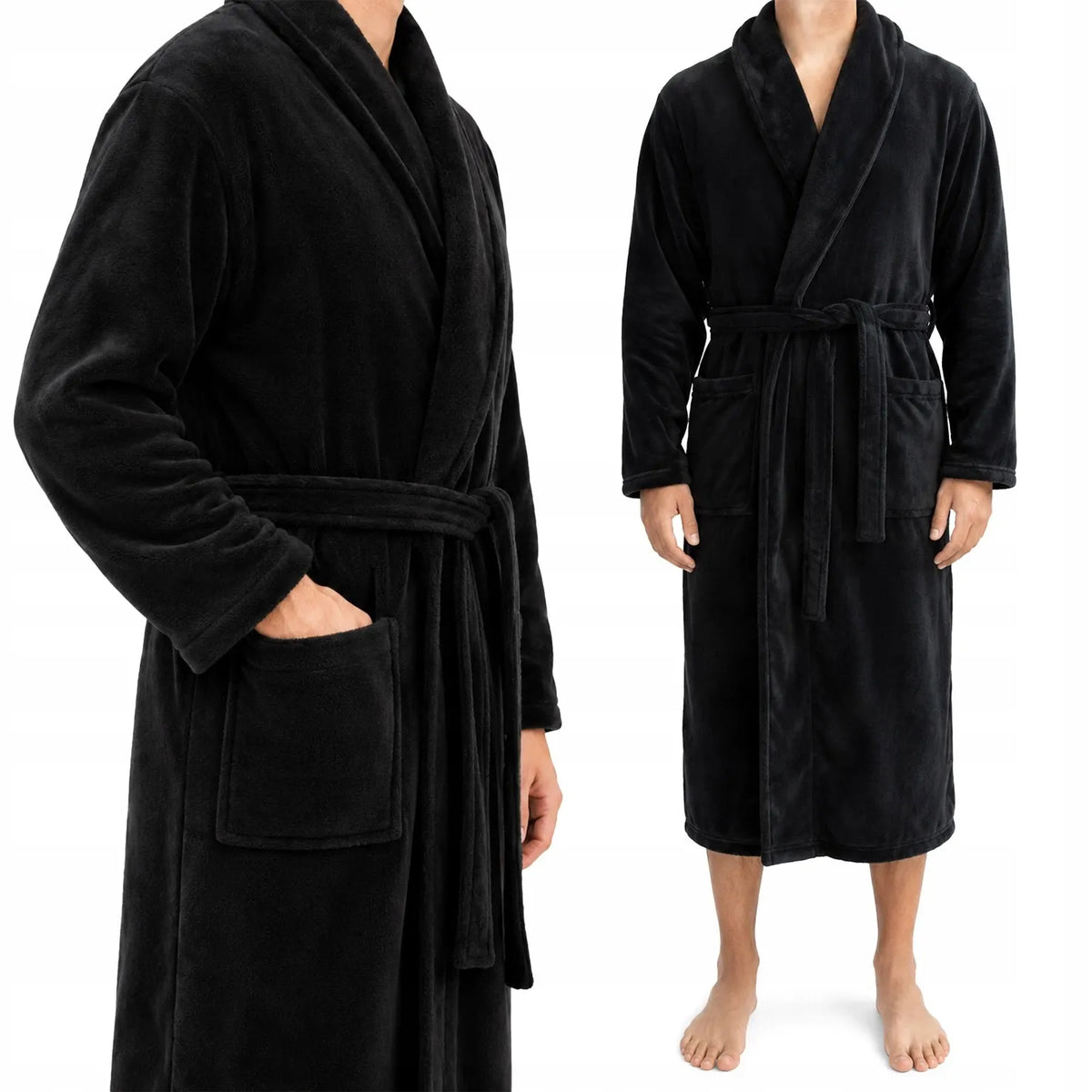 Vyriškas chalatas „Karisto“, šiltas, ilgas, minkštas, elegantiškas, universalus, 300 g/m²